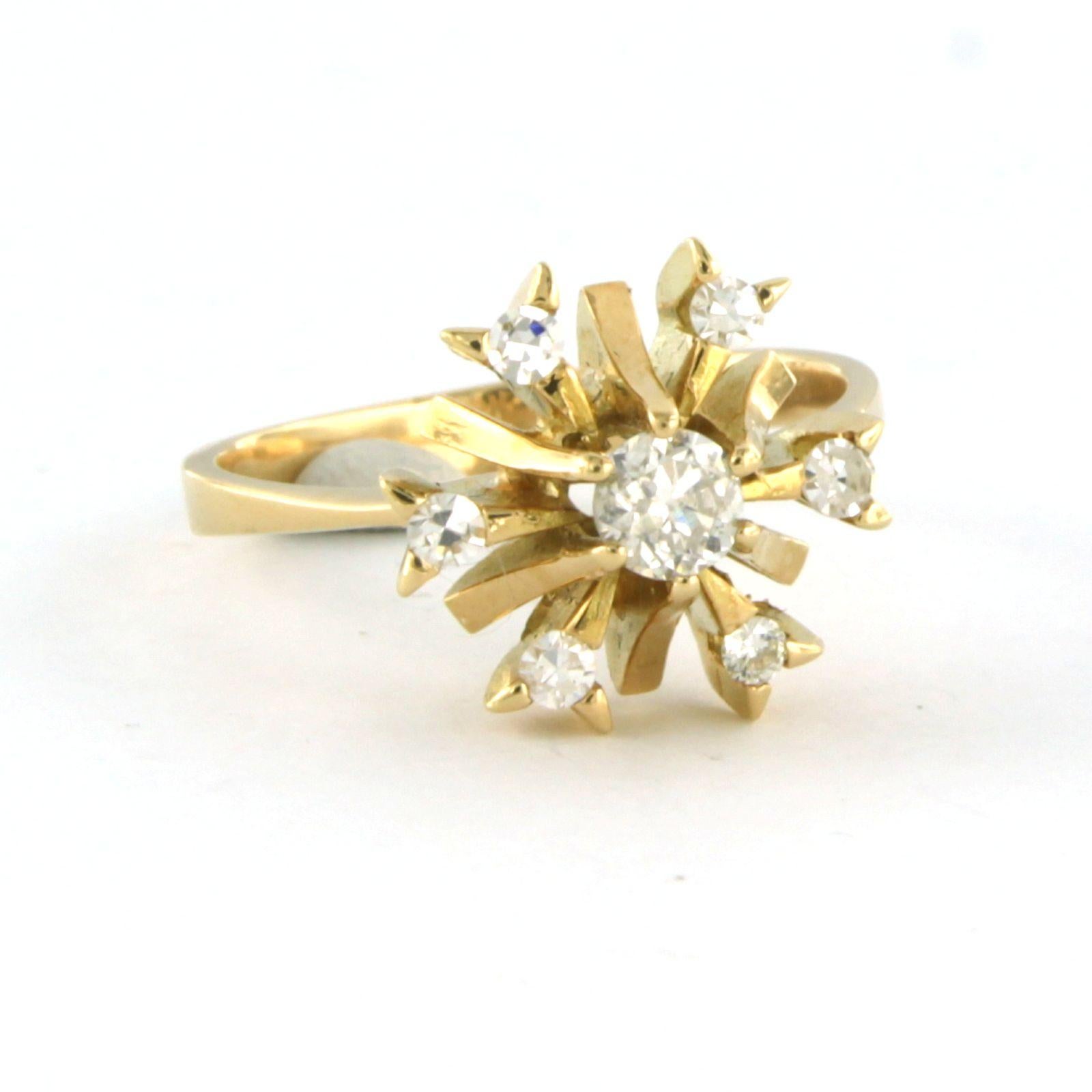 Anillo con diamantes talla europea antigua y talla única hasta 0,40ct Oro amarillo de 18k en Excelente estado para la venta en The Hague, ZH