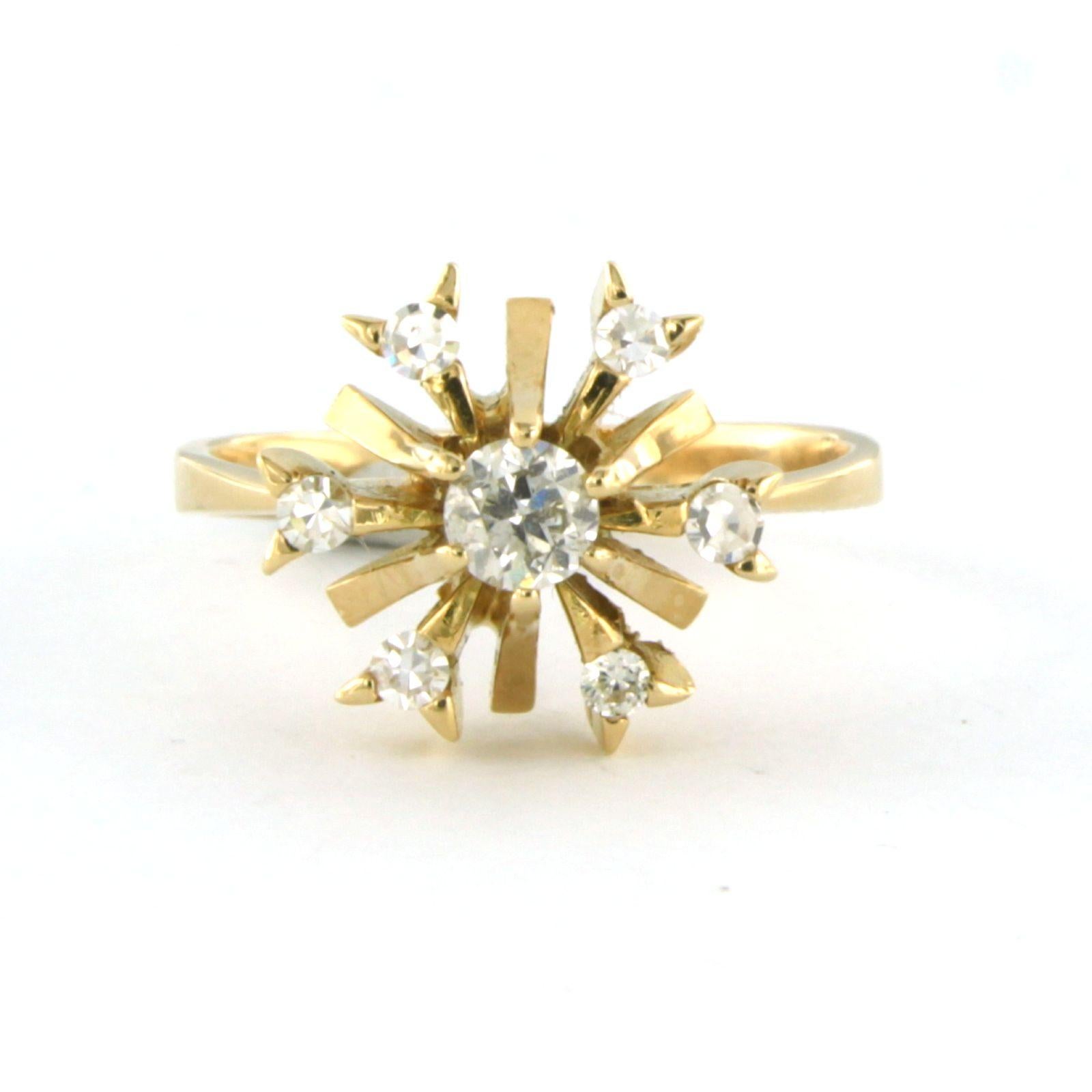 De las mujeres Anillo con diamantes talla europea antigua y talla única hasta 0,40ct Oro amarillo de 18k en venta