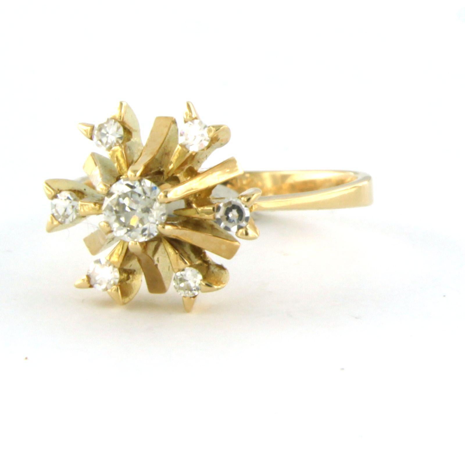Anillo con diamantes talla europea antigua y talla única hasta 0,40ct Oro amarillo de 18k en venta 1