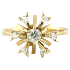 Ring with old European and single cut diamonds up to 0.40ct 18k yellow gold