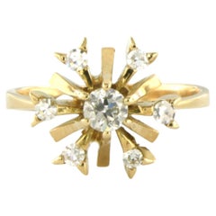 Ring with Old European and single cut diamonds up to 0.40ct 18k yellow gold