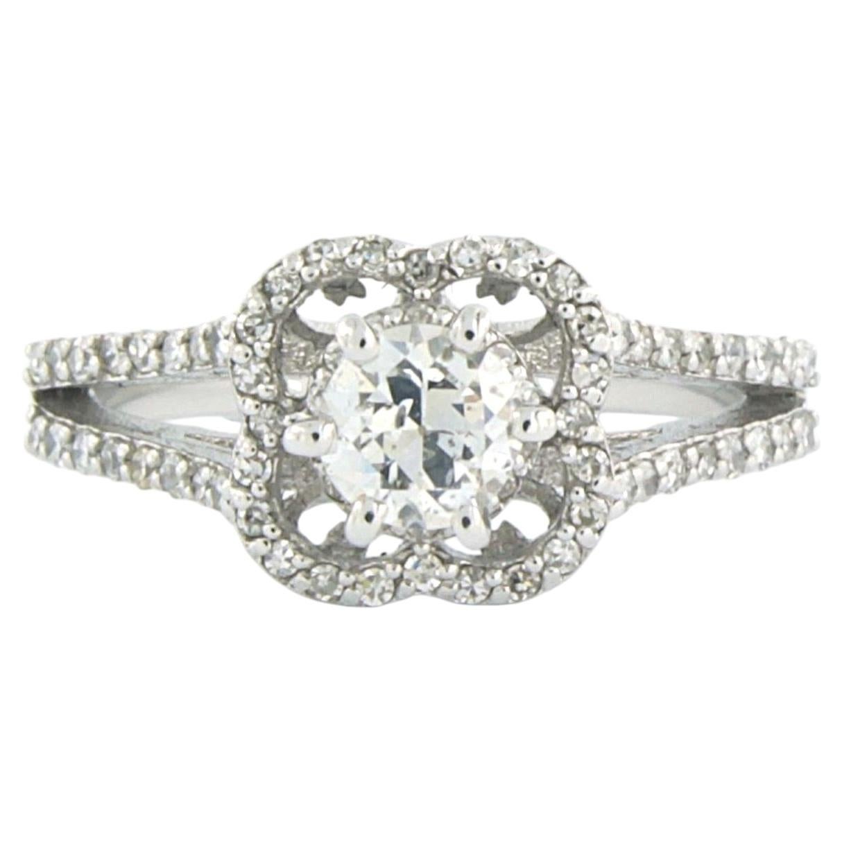 Anillo con diamantes talla antigua europea y talla única hasta 0,88ct Oro de 14k 4,5 gramos