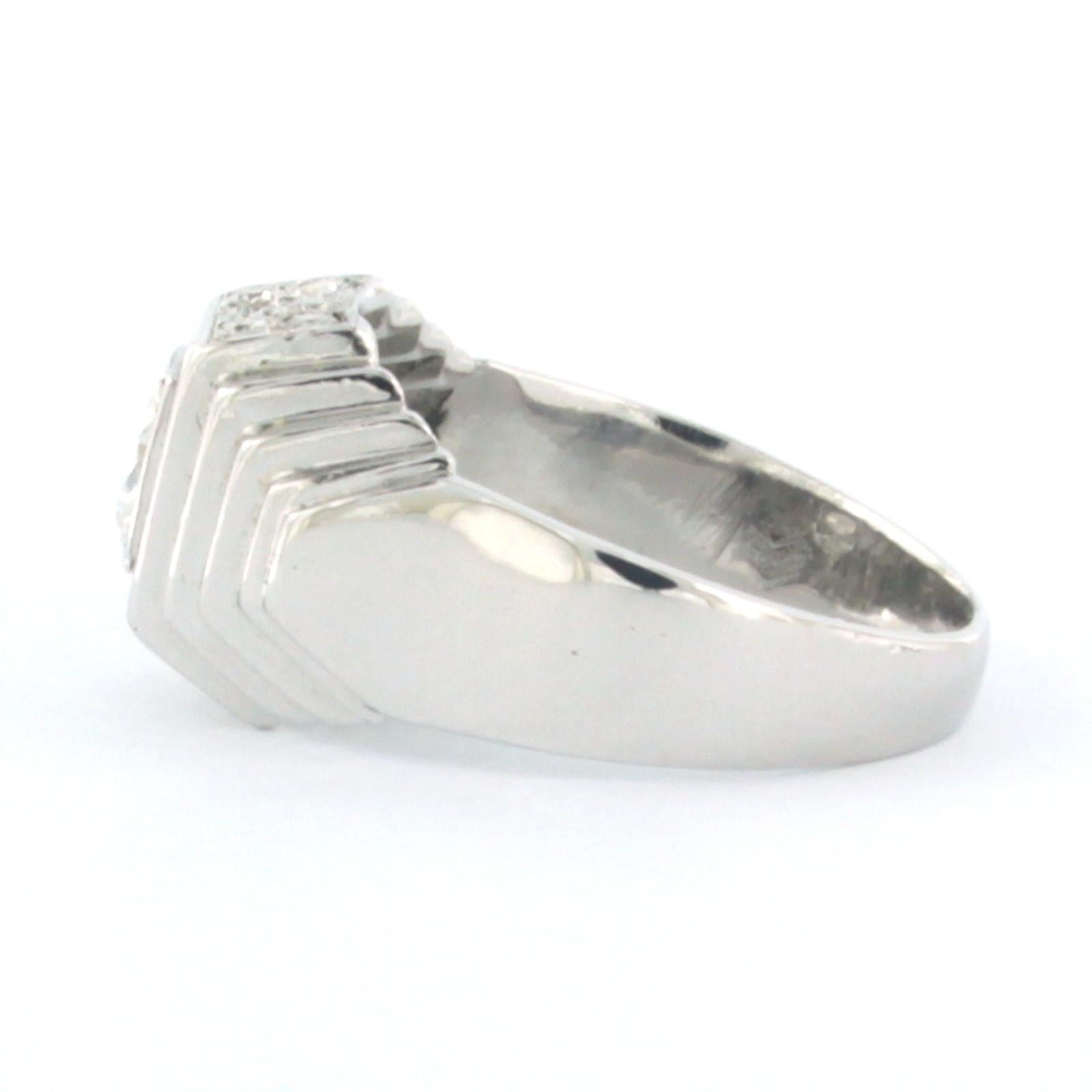 Art Deco Ring with old EUropean cut and single cut diamonds up to 0.54ct platinum For Sale