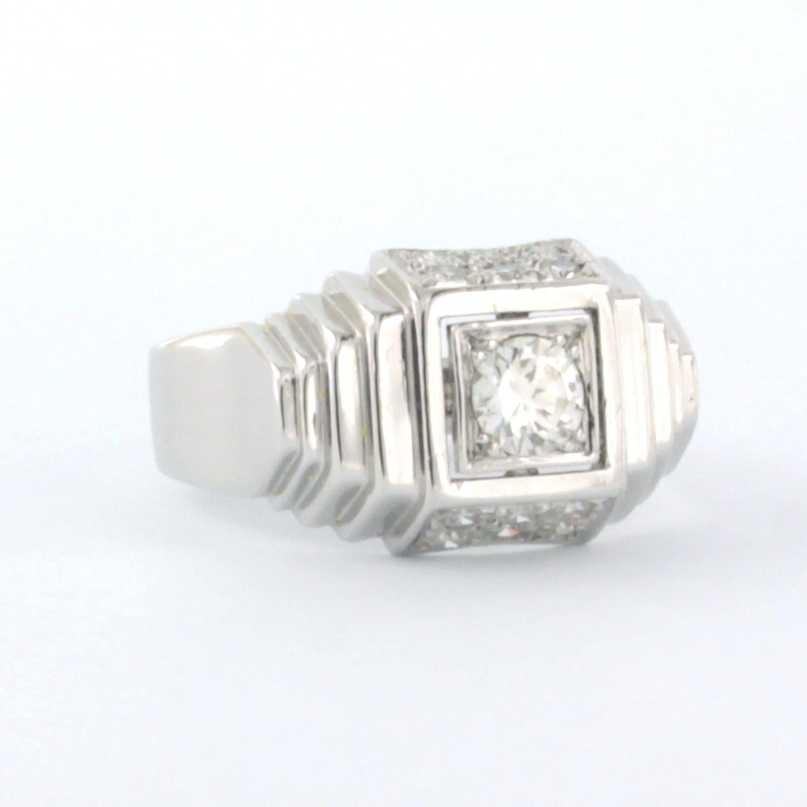 Women's Ring with old EUropean cut and single cut diamonds up to 0.54ct platinum For Sale