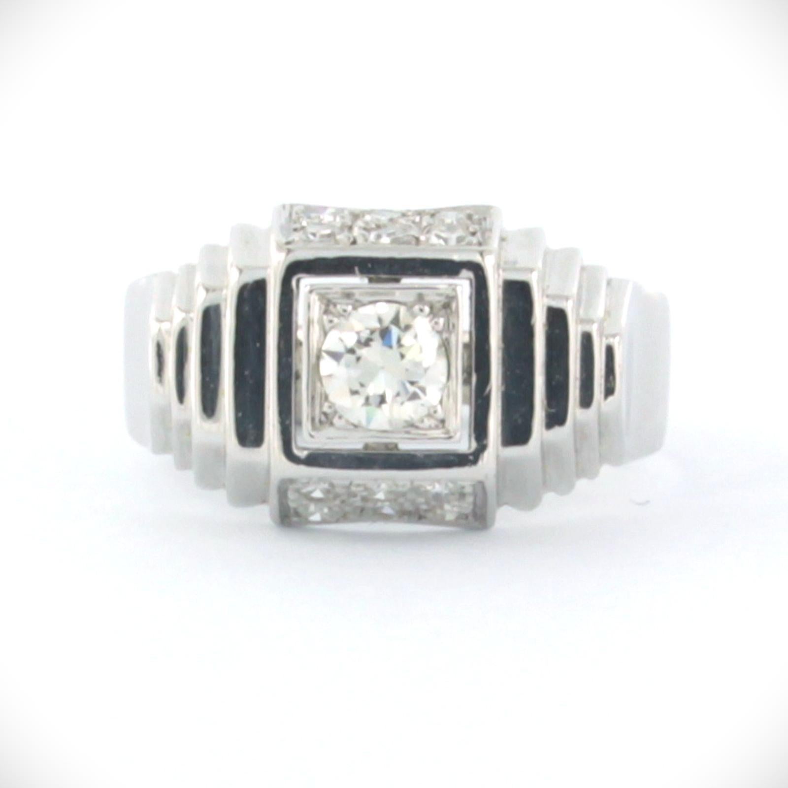 Ring with old EUropean cut and single cut diamonds up to 0.54ct platinum For Sale 2