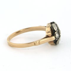 Ring with old European cut diamonds up to 0.50ct 14k gold and silver