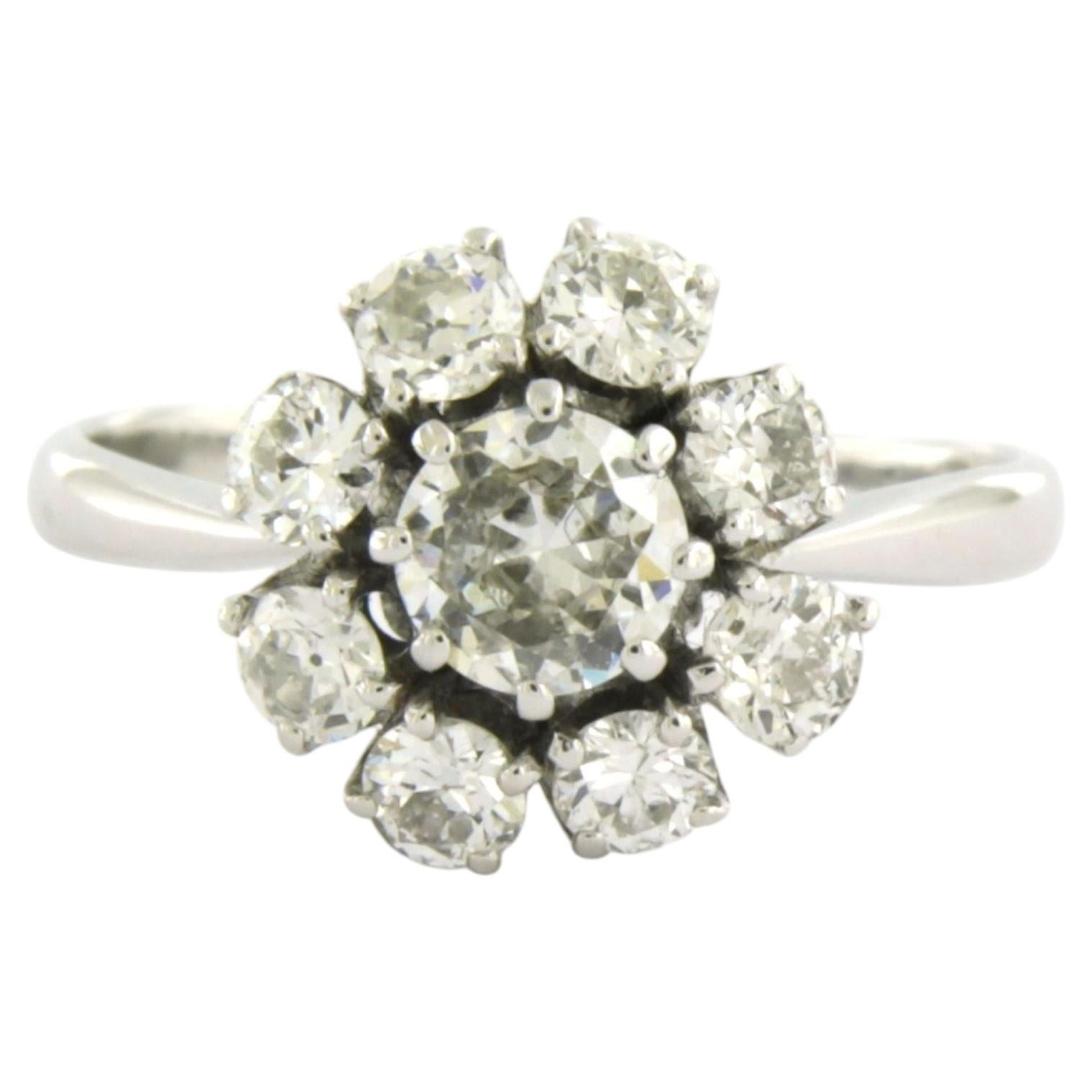 Ring with old European cut diamonds up to 1.50ct 14k gold 4.2 grams For Sale