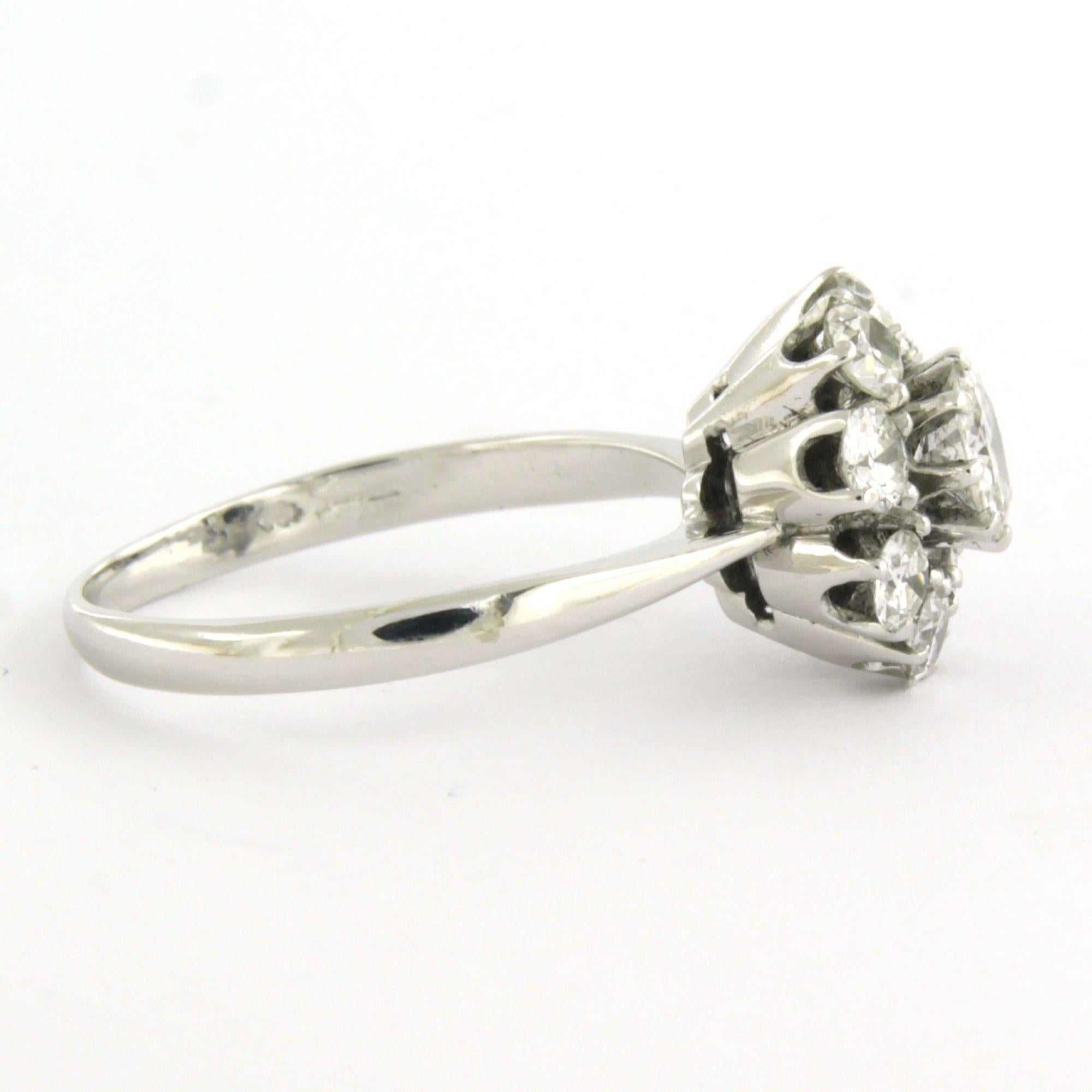 Ring mit Diamanten im alten europäischen Schliff bis zu 1,50ct 14k Weißgold 4,2 Gramm (Moderne) im Angebot