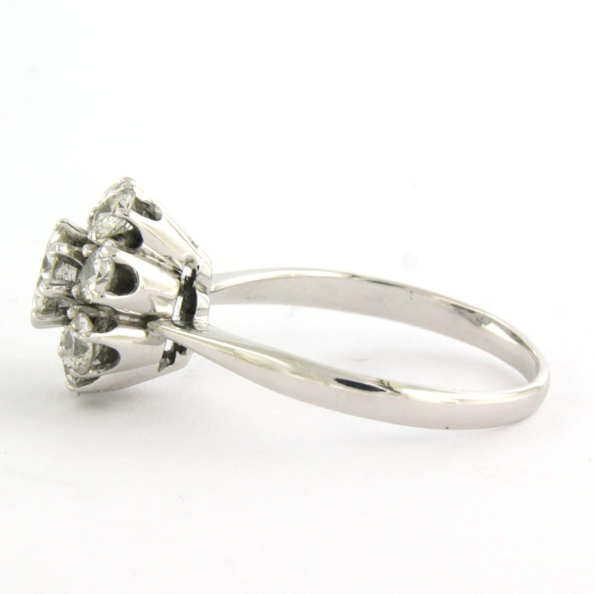 Ring mit Diamanten im alten europäischen Schliff bis zu 1,50ct 14k Weißgold 4,2 Gramm (Alteuropäischer Schliff) im Angebot