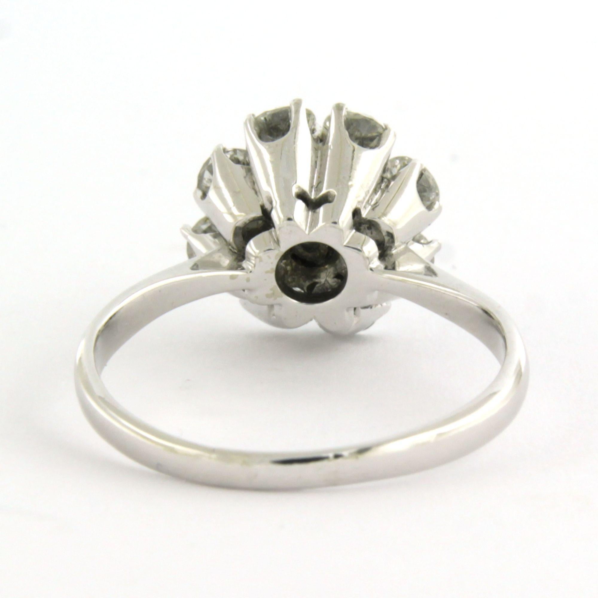Ring mit Diamanten im alten europäischen Schliff bis zu 1,50ct 14k Weißgold 4,2 Gramm im Zustand „Hervorragend“ im Angebot in The Hague, ZH