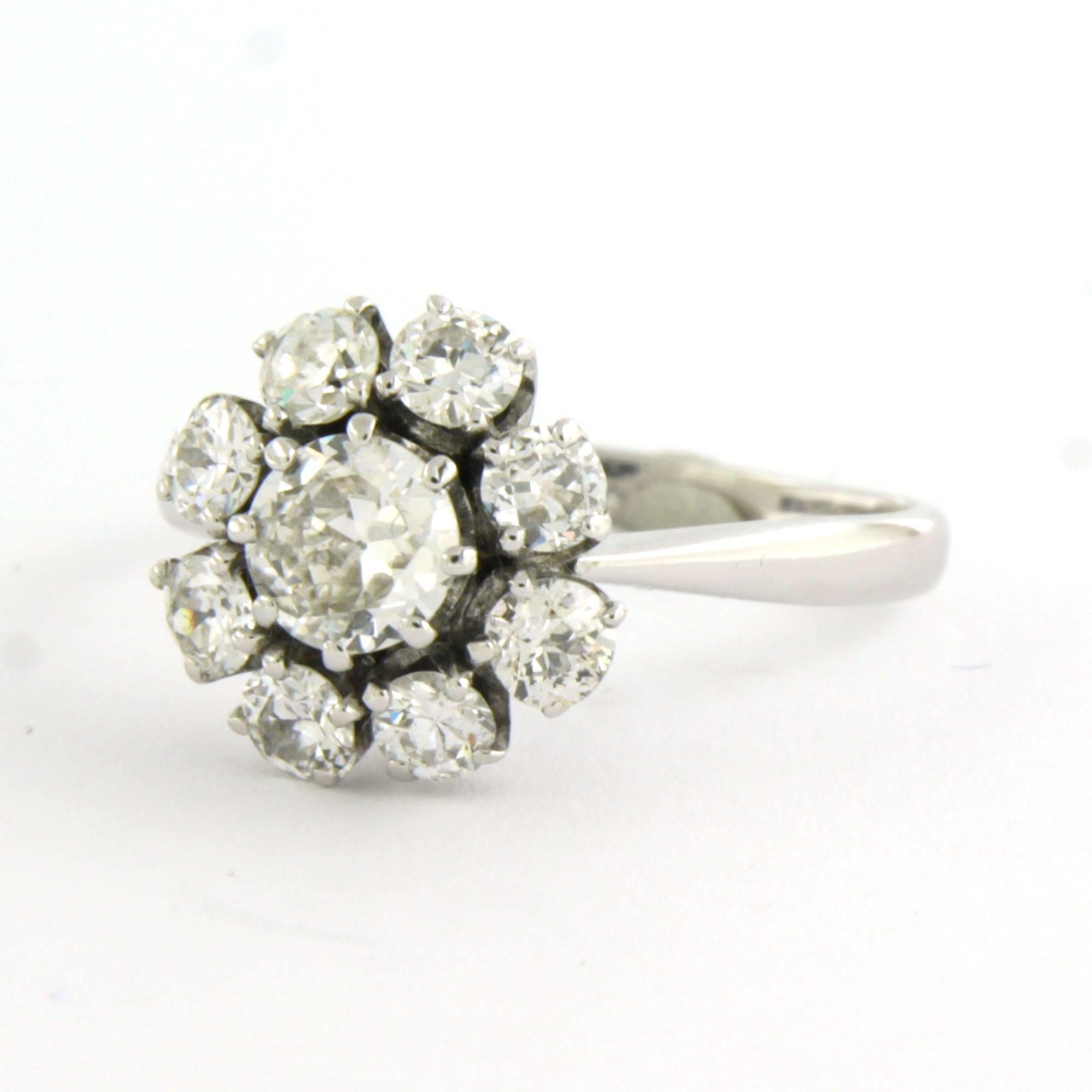 Ring mit Diamanten im alten europäischen Schliff bis zu 1,50ct 14k Weißgold 4,2 Gramm für Damen oder Herren im Angebot
