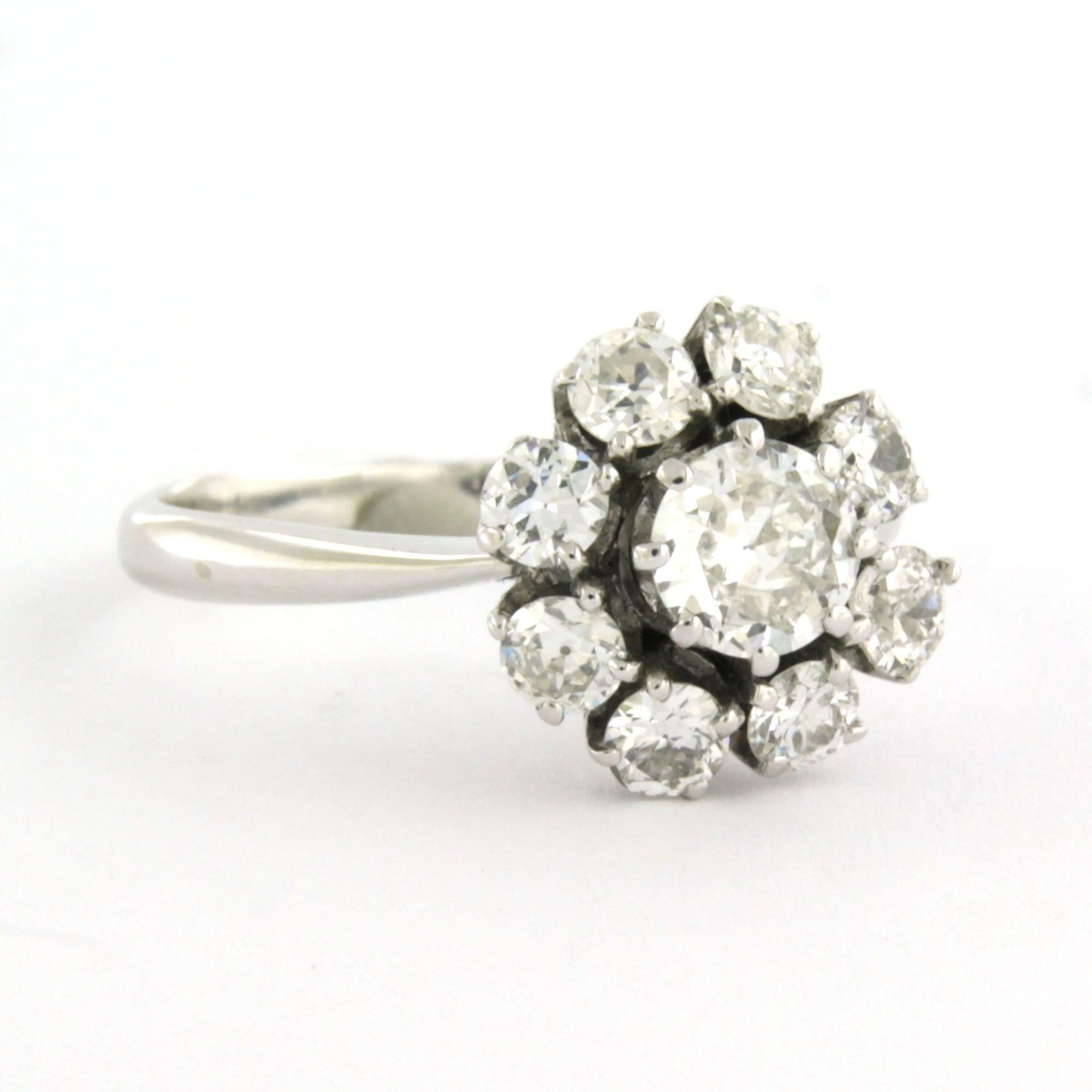 Ring mit Diamanten im alten europäischen Schliff bis zu 1,50ct 14k Weißgold 4,2 Gramm im Angebot 1
