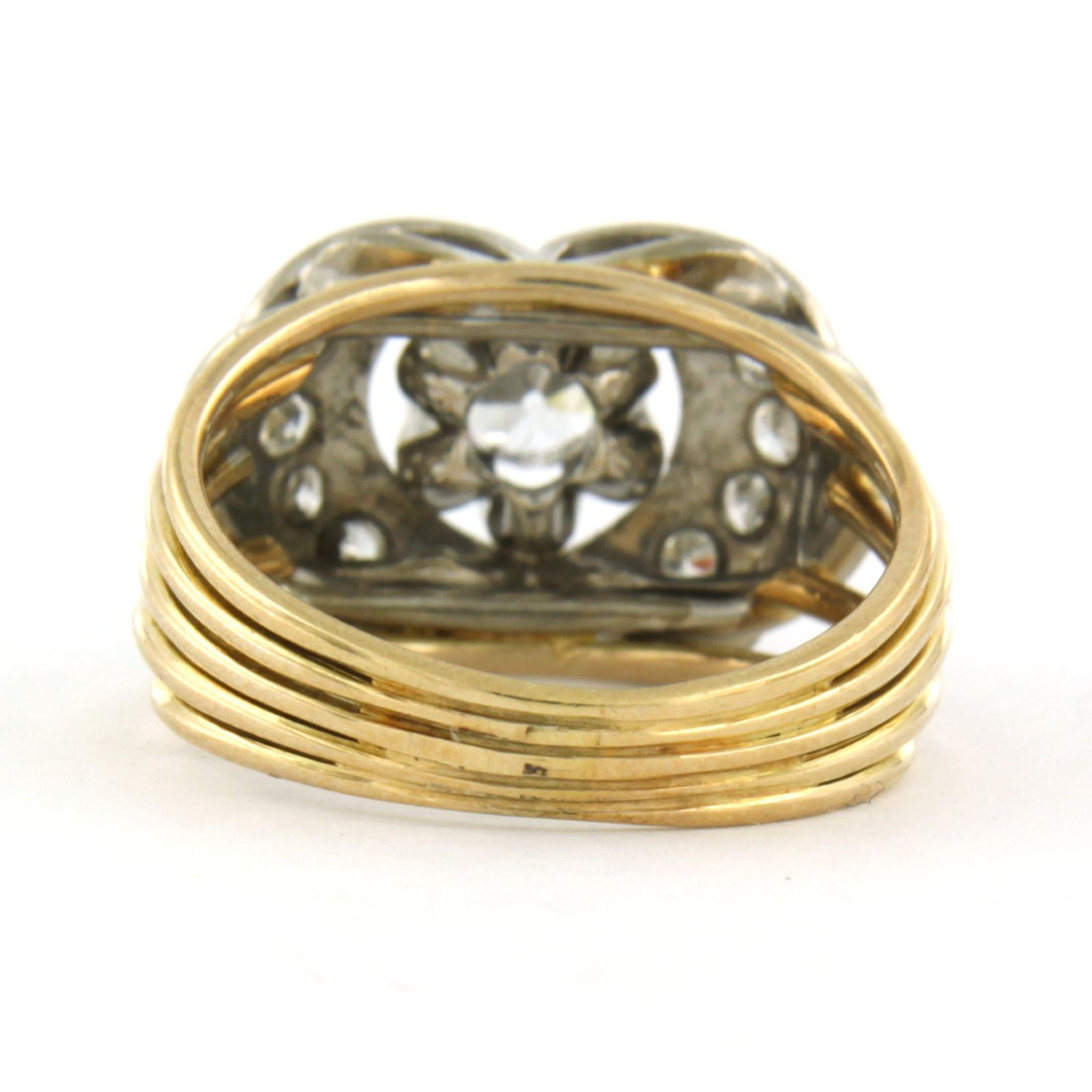 Minhe Rings Ring with old mine and single cut diamonds up to 0.70ct 10k bicolour ...