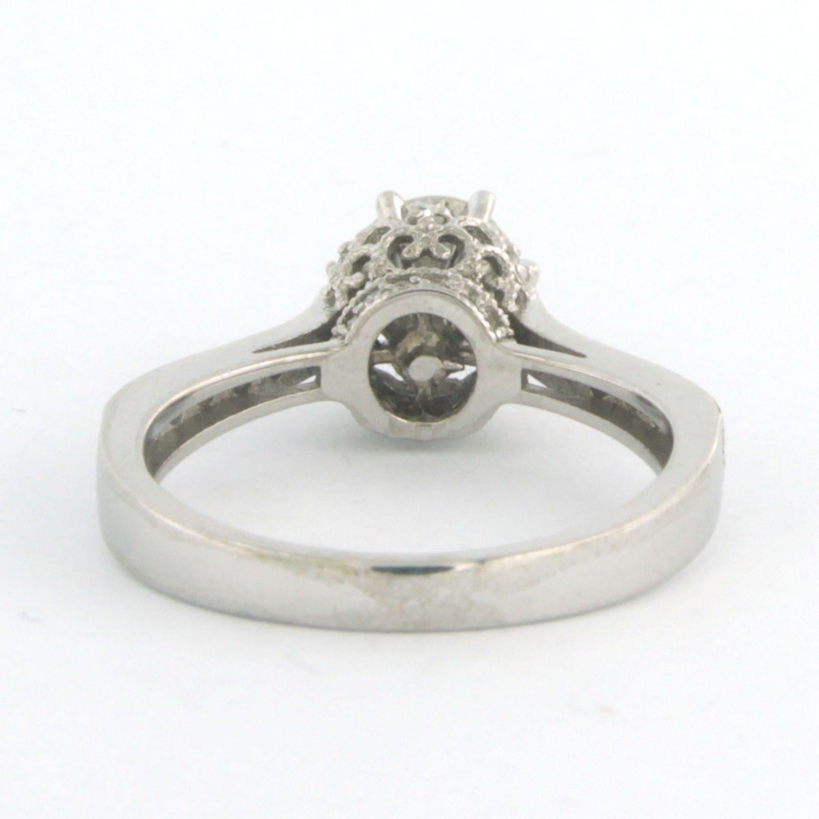 Anello con diamanti old mine e diamanti a taglio singolo fino a 1,00ct in oro bianco 14k In condizioni Nuovo in vendita a The Hague, ZH
