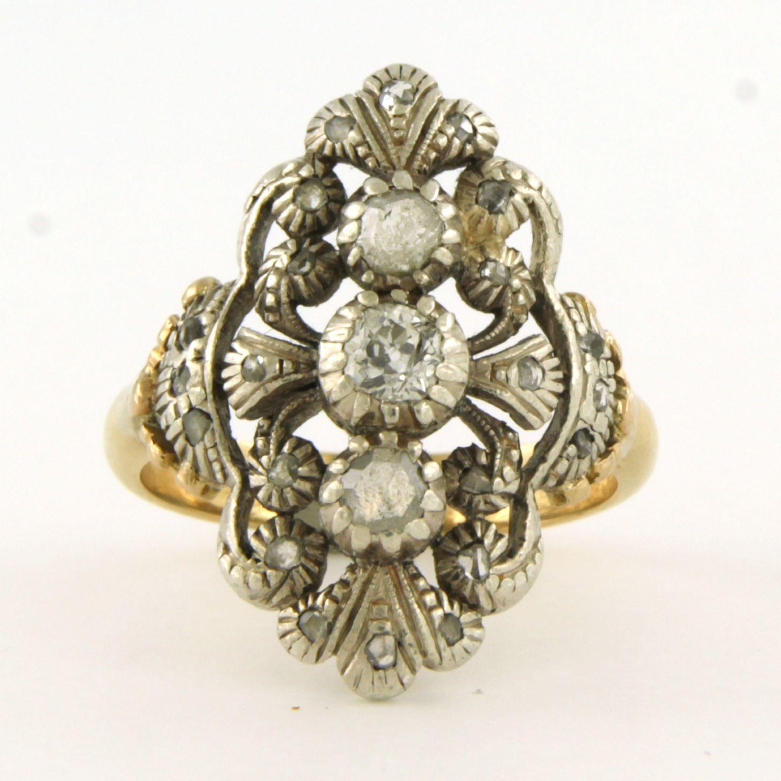 Anello in oro giallo 14k e argento con diamante taglio vecchia miniera e taglio rosa fino a 0,50 ct - G/H - SI - misura US 8,75 - EU 18,75 (59)

Descrizione dettagliata

La parte superiore dell'anello è larga 2,5 cm e alta 4,8 mm.

Misura