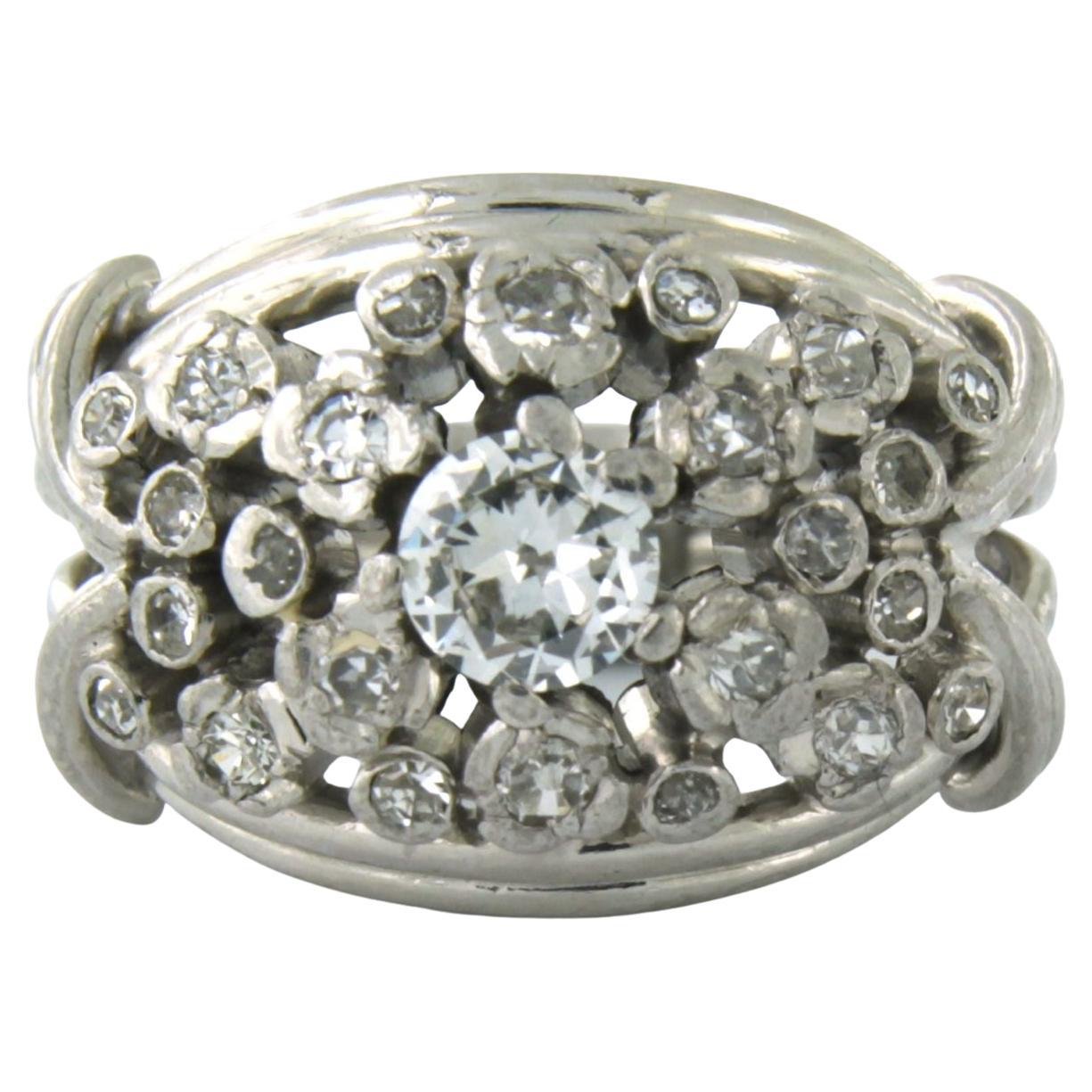 Ring with Old Mine cut and single cut diamonds up to 0.50ct Platinum