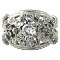 Bague avec diamants taille ancienne et taille unique jusqu'à 0,50 carat