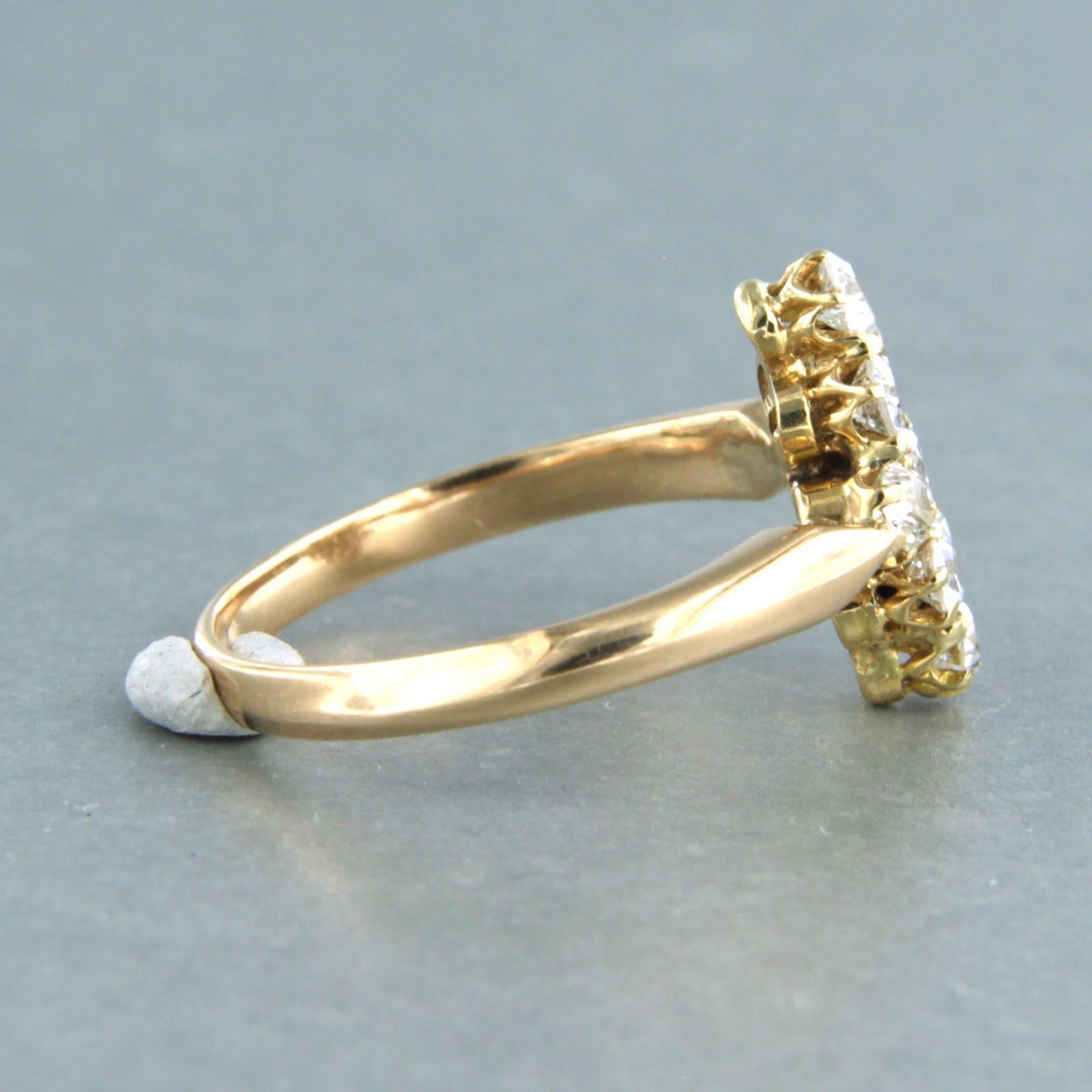 Art nouveau Bague avec diamant taille ancienne sup à 0,75ct or 14k 2,7 grammes en vente