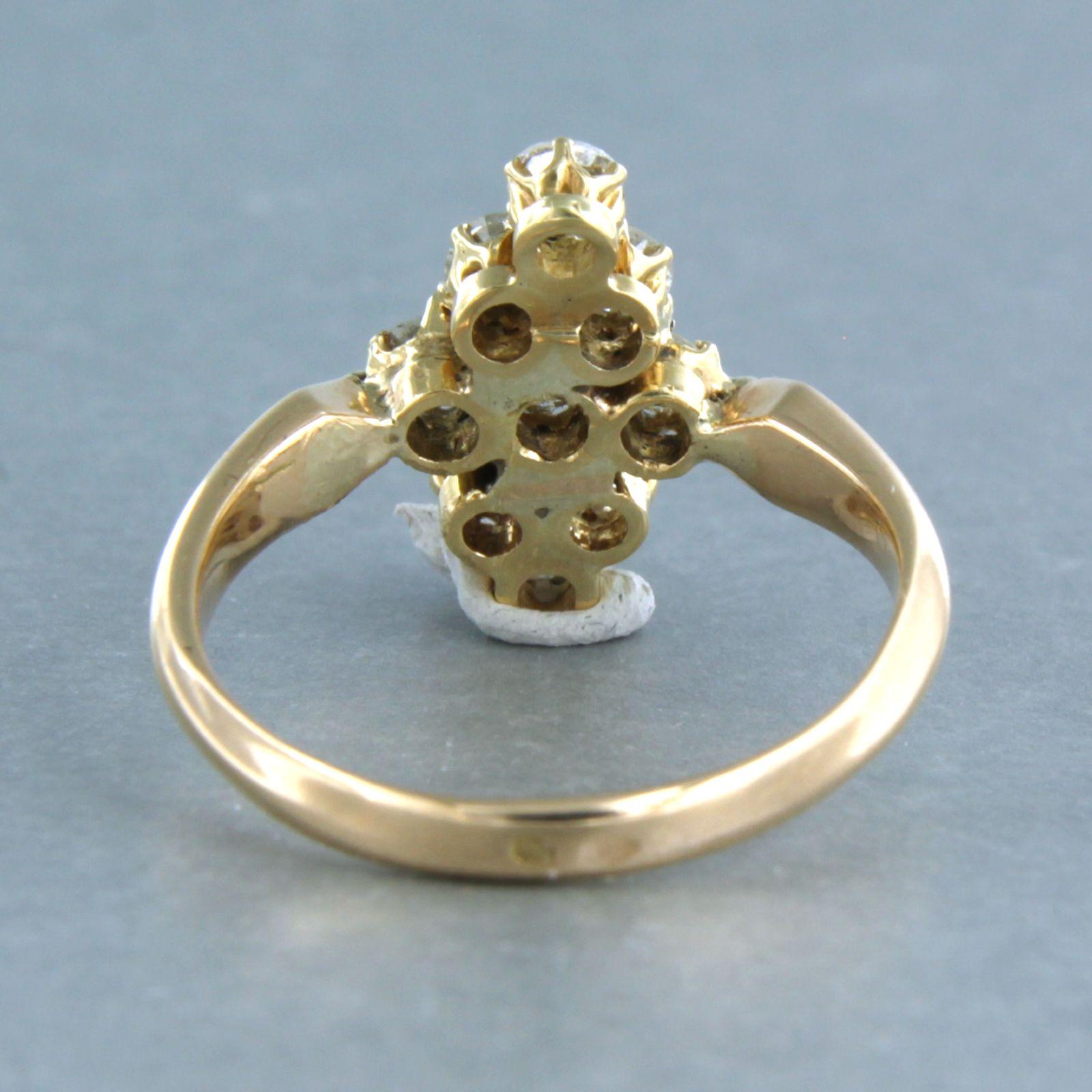 Taille vieille mine Bague avec diamant taille ancienne sup à 0,75ct or 14k 2,7 grammes en vente