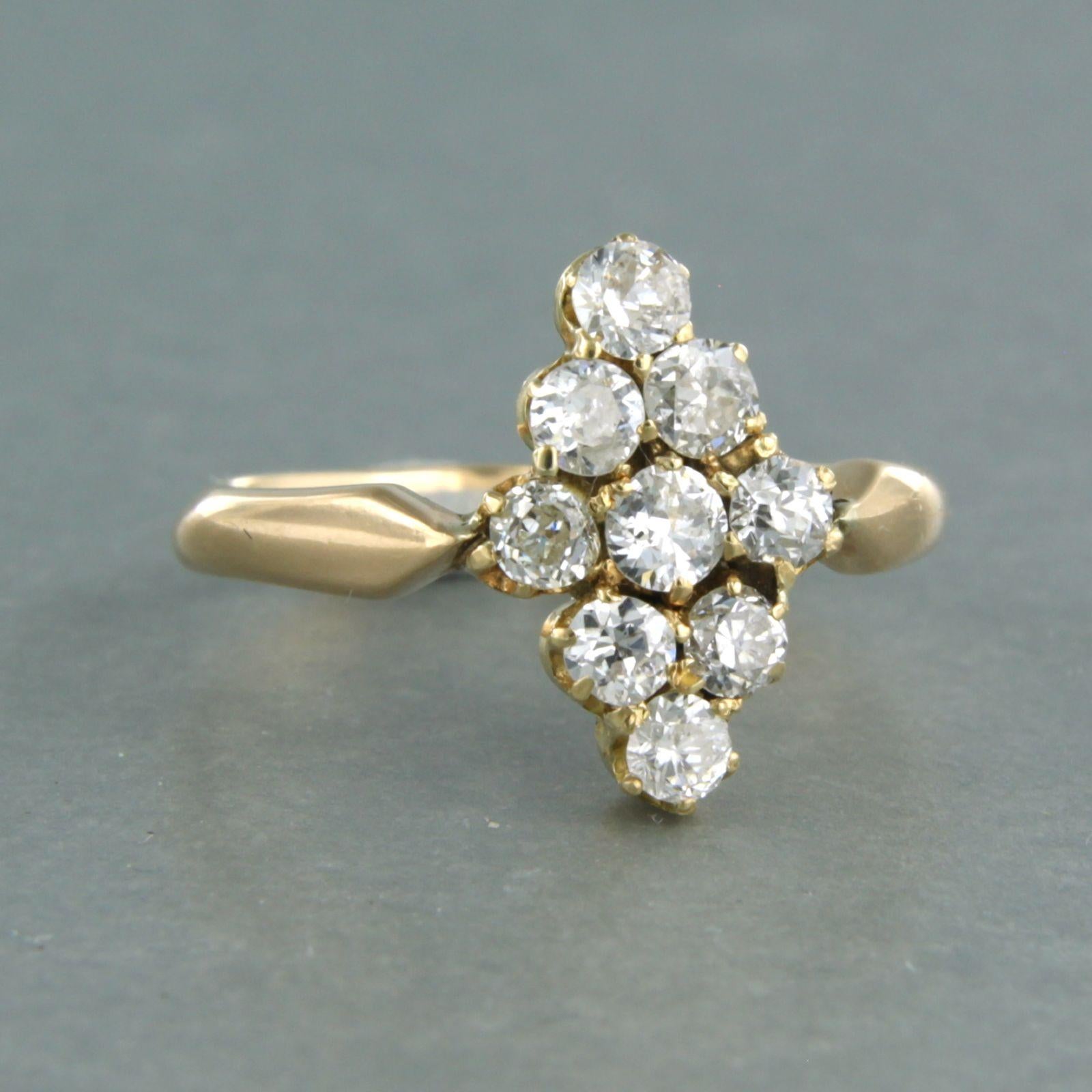 Bague avec diamant taille ancienne sup à 0,75ct or 14k 2,7 grammes Pour femmes en vente