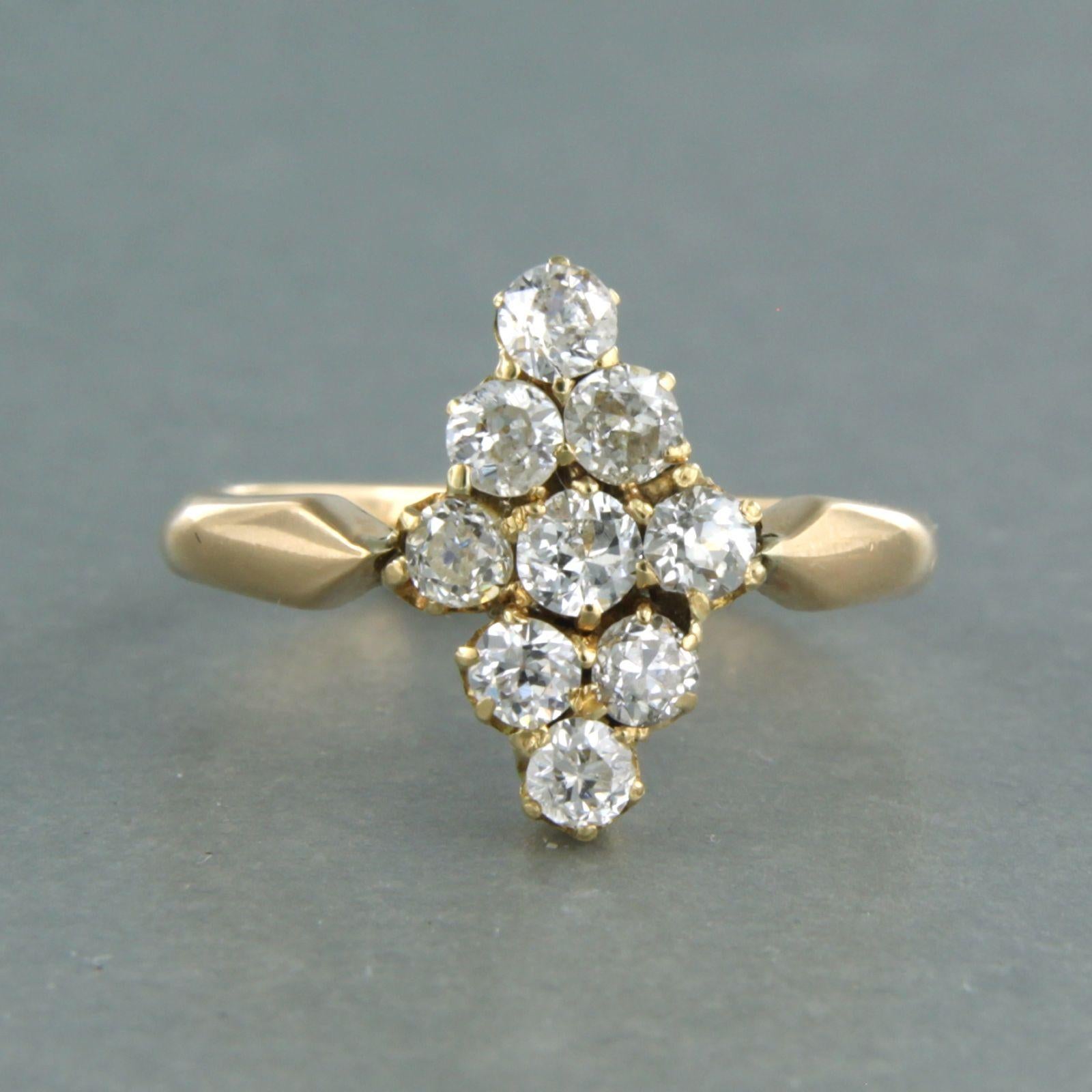Bague avec diamant taille ancienne sup à 0,75ct or 14k 2,7 grammes en vente 1