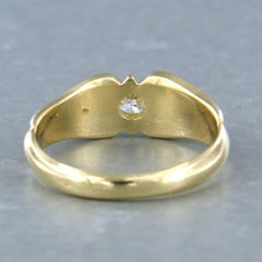 Ring with old mine cut diamond up to 0.20ct 18k yellow gold 5.5 grams
