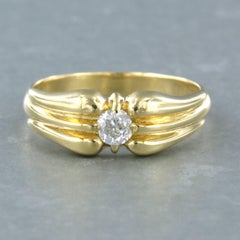 Bague avec diamant taille ancienne jusqu'à 0,20ct Or jaune 18k 5,5 grammes
