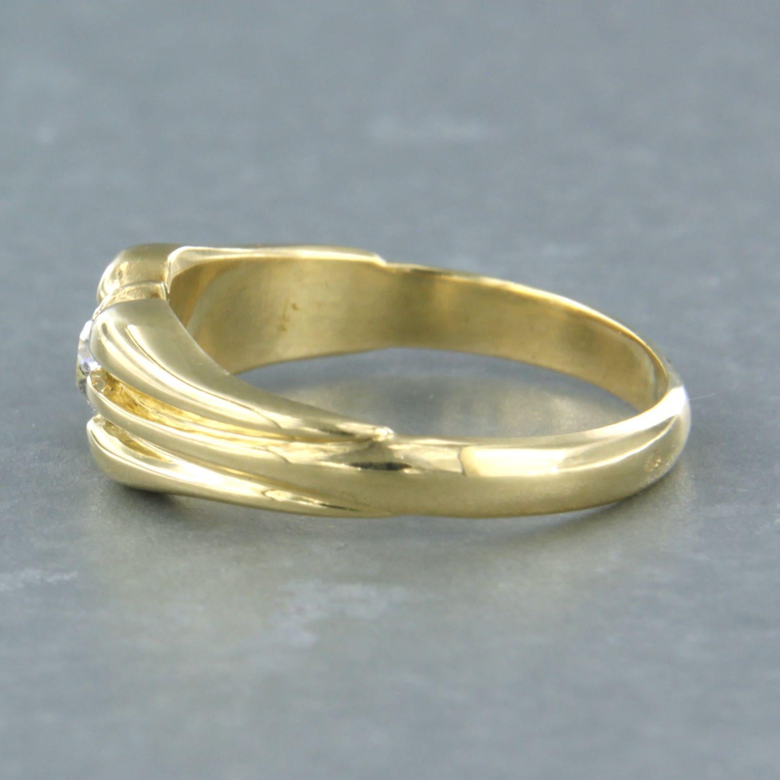 Taille vieille mine Bague avec diamant taille ancienne jusqu'à 0,20ct Or jaune 18k 5,5 grammes en vente