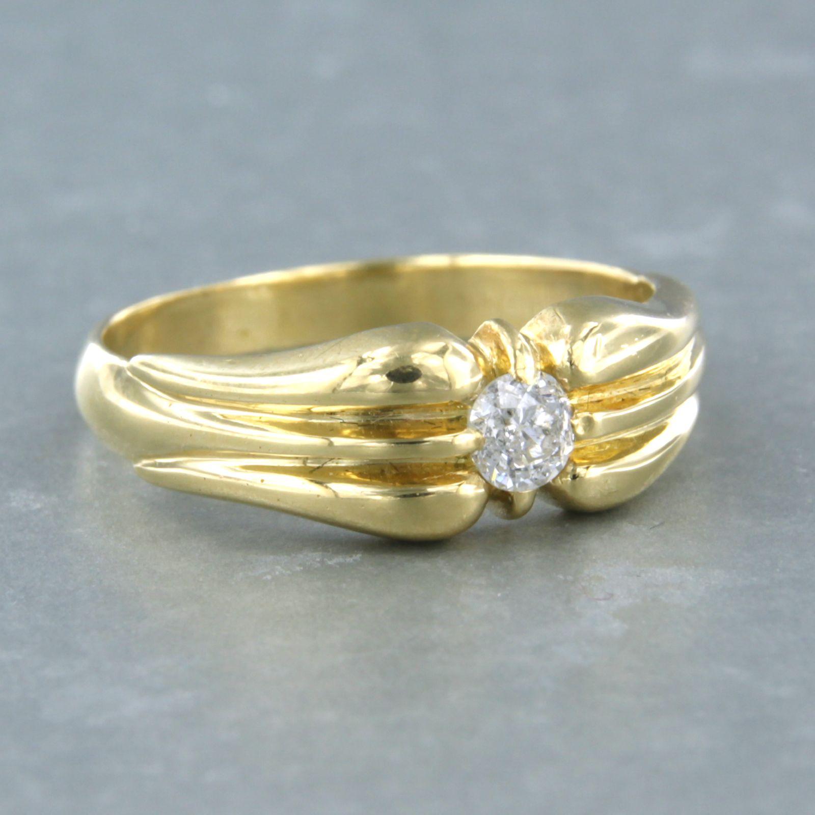 Bague avec diamant taille ancienne jusqu'à 0,20ct Or jaune 18k 5,5 grammes Pour femmes en vente