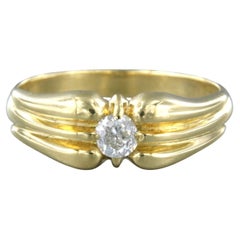 Bague avec diamant taille ancienne jusqu'à 0,20ct Or jaune 18k 5,5 grammes