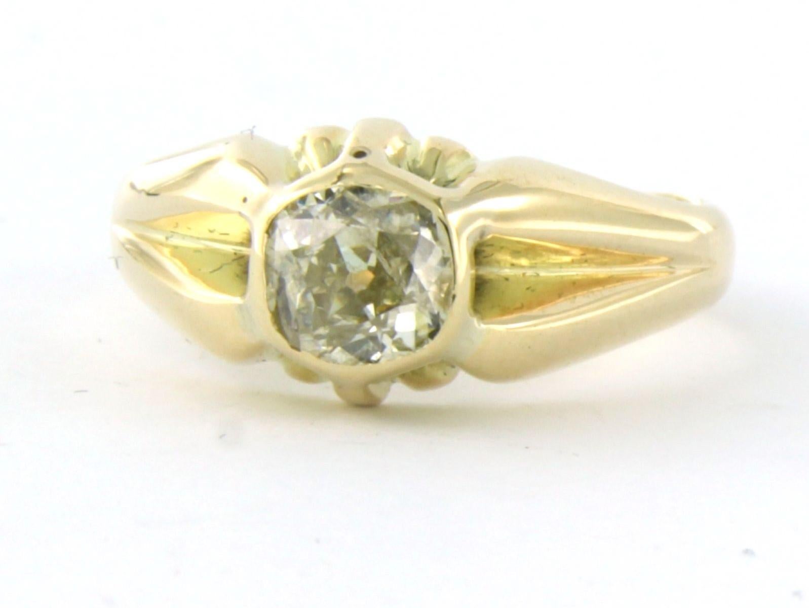 Ring with old mine cut diamond up to 0.50ct 5.7 grams 14k yellow gold For Sale 1