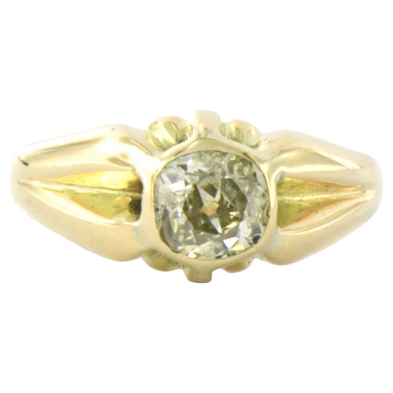 Ring with old mine cut diamond up to 0.50ct 5.7 grams 14k yellow gold