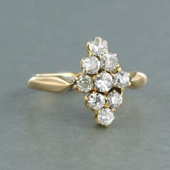 Ring with old mine cut diamond up to 0.75ct 14k gold 2.7 grams