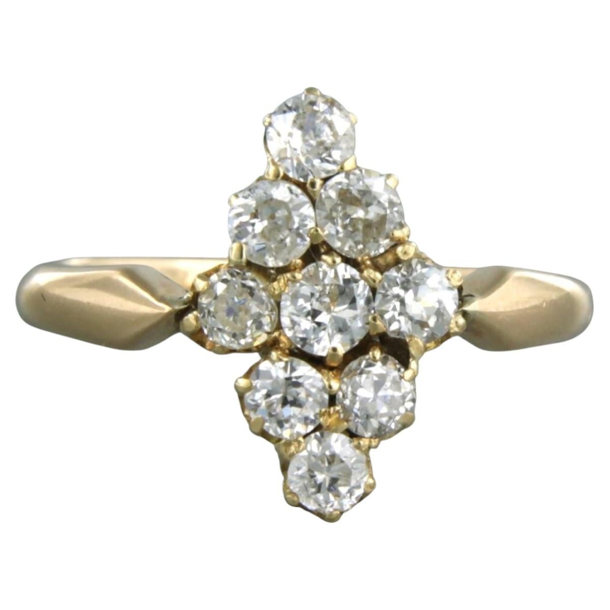 Bague avec diamant taille ancienne jusqu'à 0,75ct or 14k 2,7 grammes