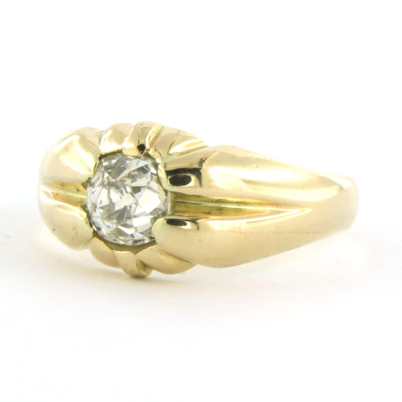 14k yellow gold ring set with old mine cut diamond 1.00 ct - K - P1 - ring size US 7.25 - EU 17.5(55)

detailed description:

the top of the ring is 9.5 mm wide

weight 5.5 grams

ring size US 7.25 - EU 17.5(55), ring can be enlarged or reduced a