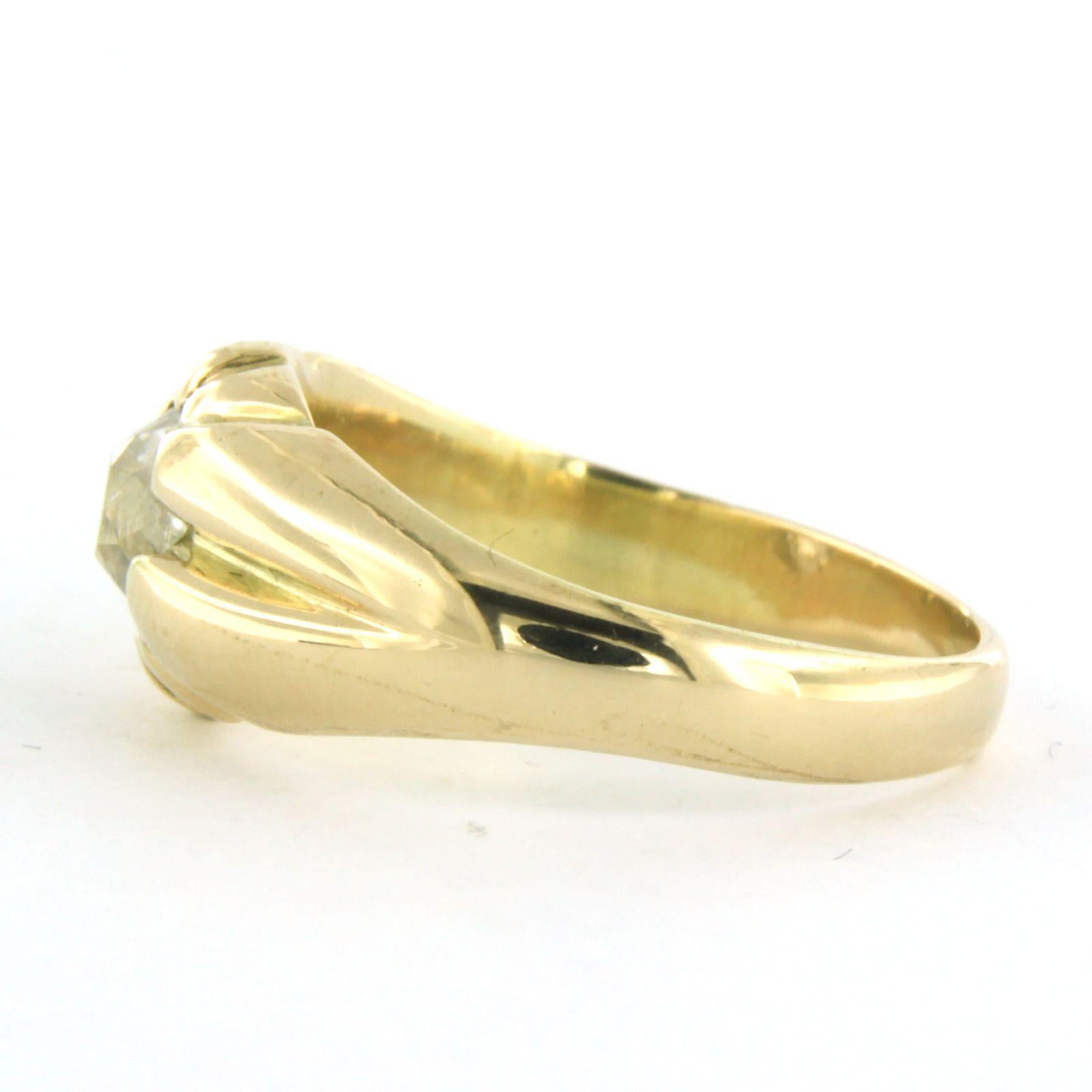 Edwardian Ring with old mine cut diamond up to 1.00ct 14k yellow gold 5.5 grams For Sale