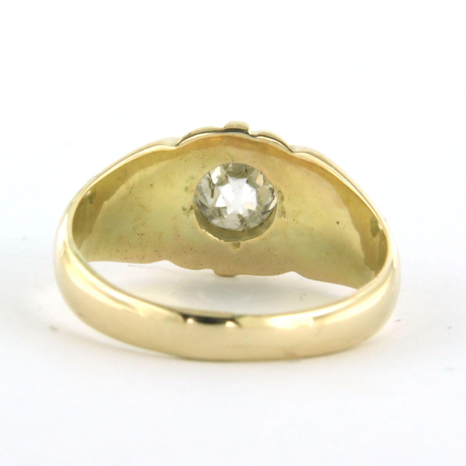 Old Mine Cut Ring with old mine cut diamond up to 1.00ct 14k yellow gold 5.5 grams For Sale
