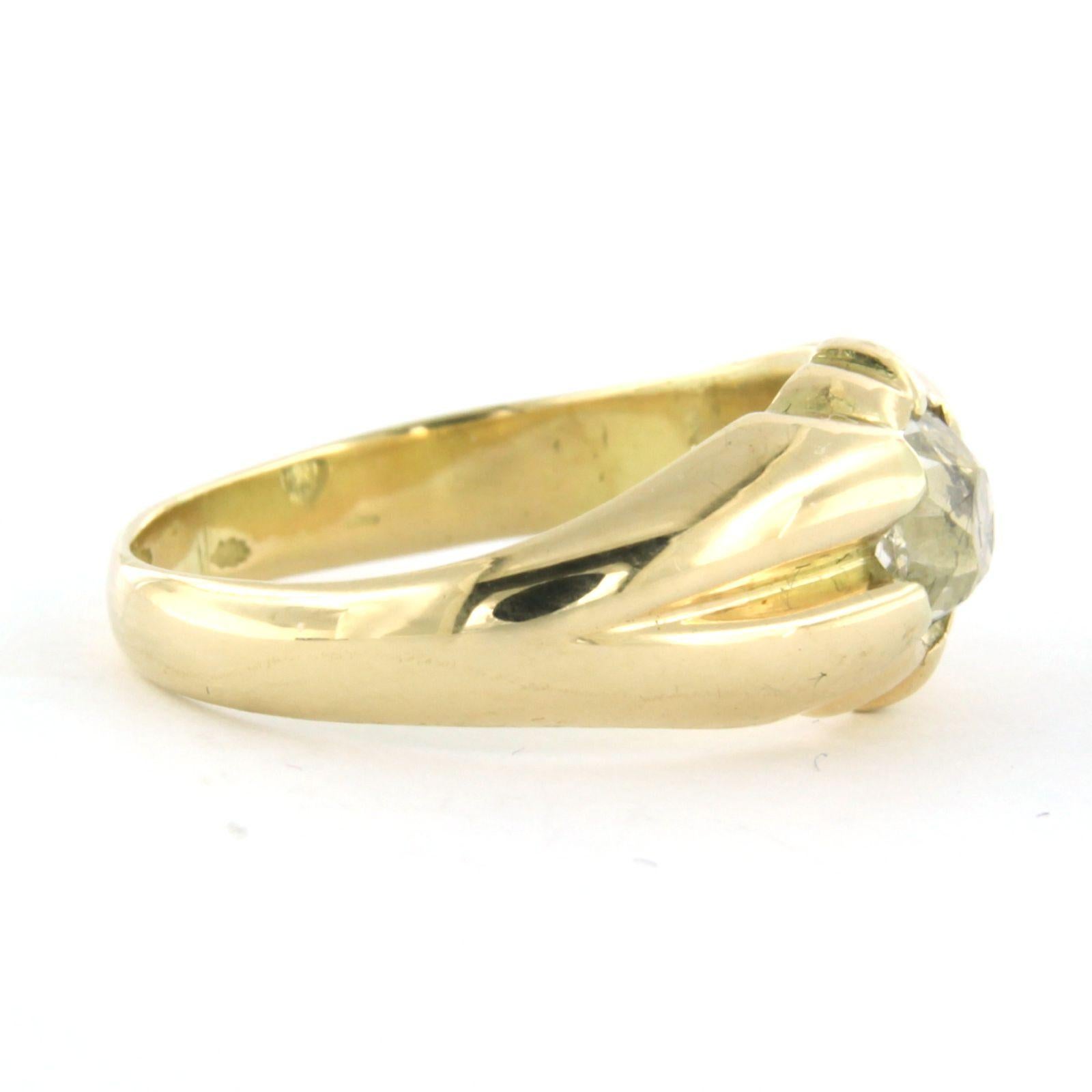 Taglio vecchia miniera Anello con diamante taglio old mine fino a 1,00ct in oro giallo 14k 5,5 grammi in vendita