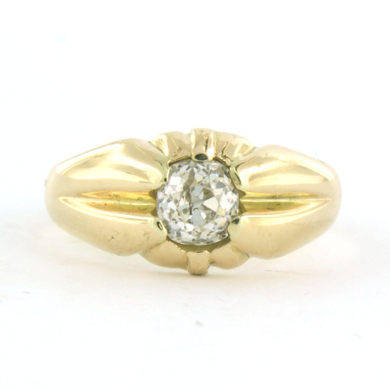 Ring with old mine cut diamond up to 1.00ct 14k yellow gold 5.5 grams For Sale 1