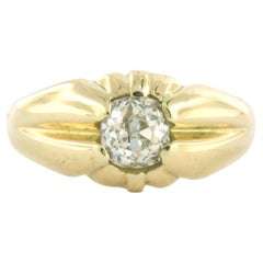 Ring with old mine cut diamond up to 1.00ct 14k yellow gold 5.5 grams