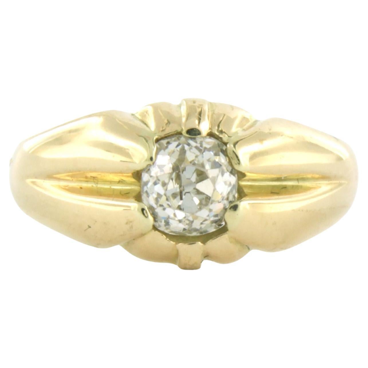 Bague avec diamant taille vieille mine jusqu'à 1,00 ct or jaune 14k 5,5 grammes
