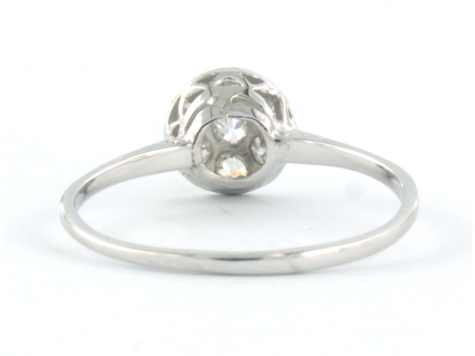 Bague avec diamants taille ancienne jusqu'à 0,32ct Or blanc 18k 1,5 grammes Excellent état - En vente à The Hague, ZH