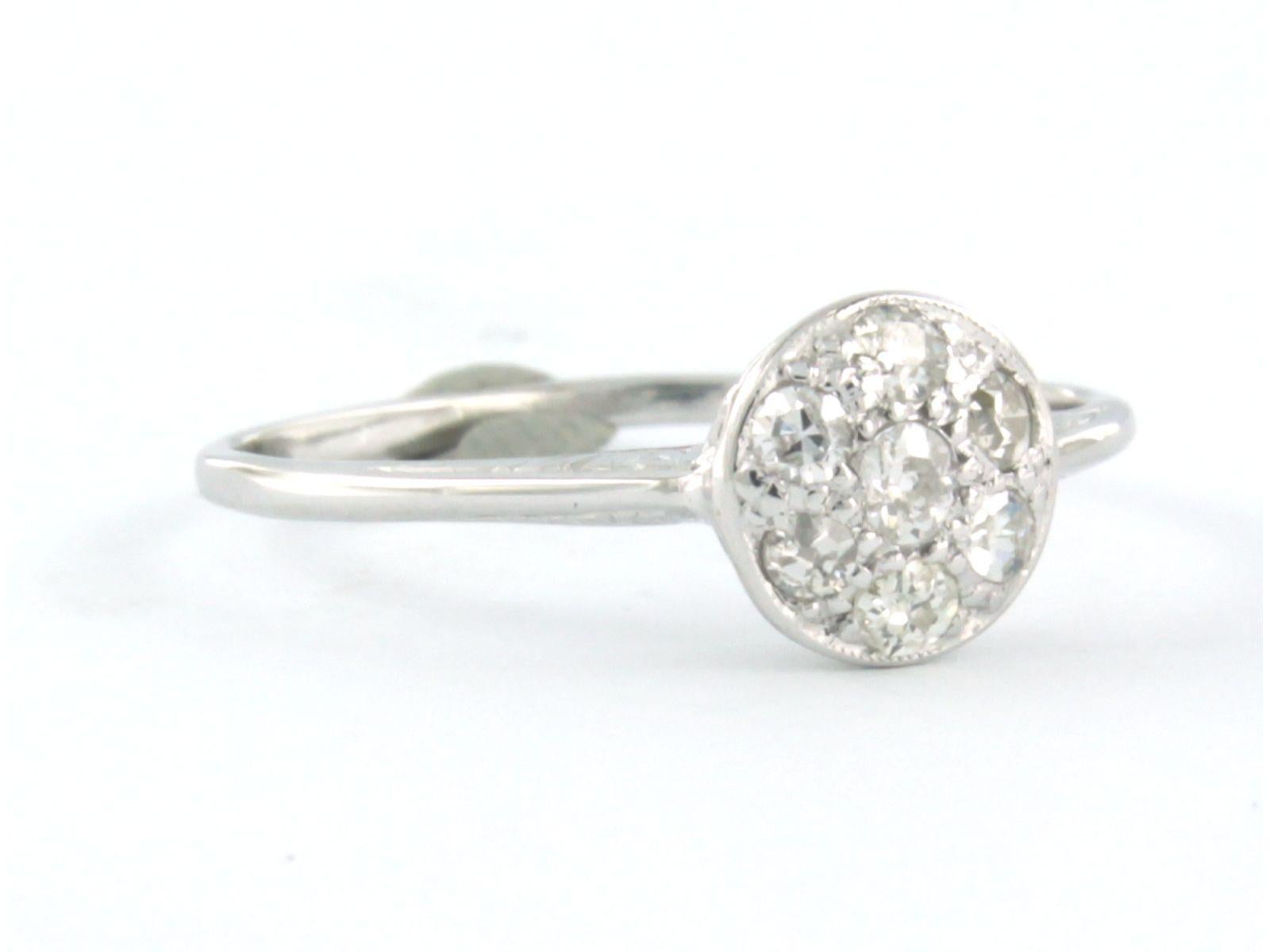 Bague avec diamants taille ancienne jusqu'à 0,32ct Or blanc 18k 1,5 grammes en vente 1