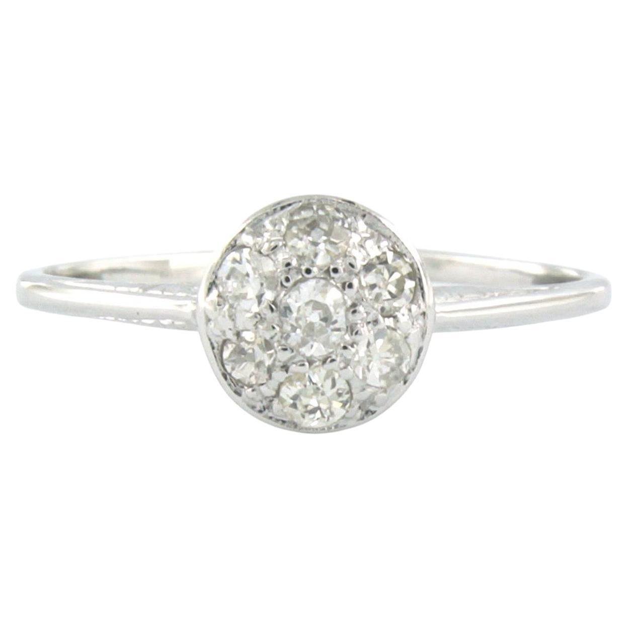 Bague avec diamants taille ancienne jusqu'à 0,32ct Or blanc 18k 1,5 grammes