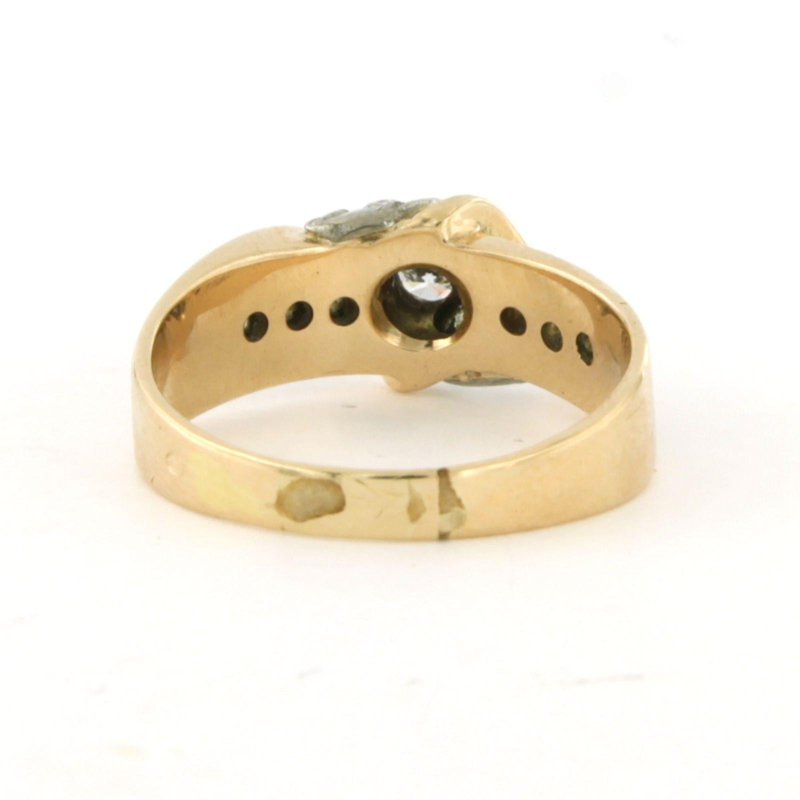 Taille vieille mine Bague avec diamants taille ancienne jusqu'à 0,55ct or 14k 4,0 grammes en vente