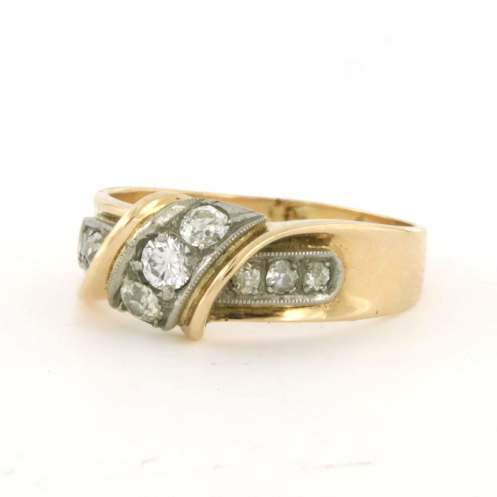 Bague avec diamants taille ancienne jusqu'à 0,55ct or 14k 4,0 grammes Excellent état - En vente à The Hague, ZH
