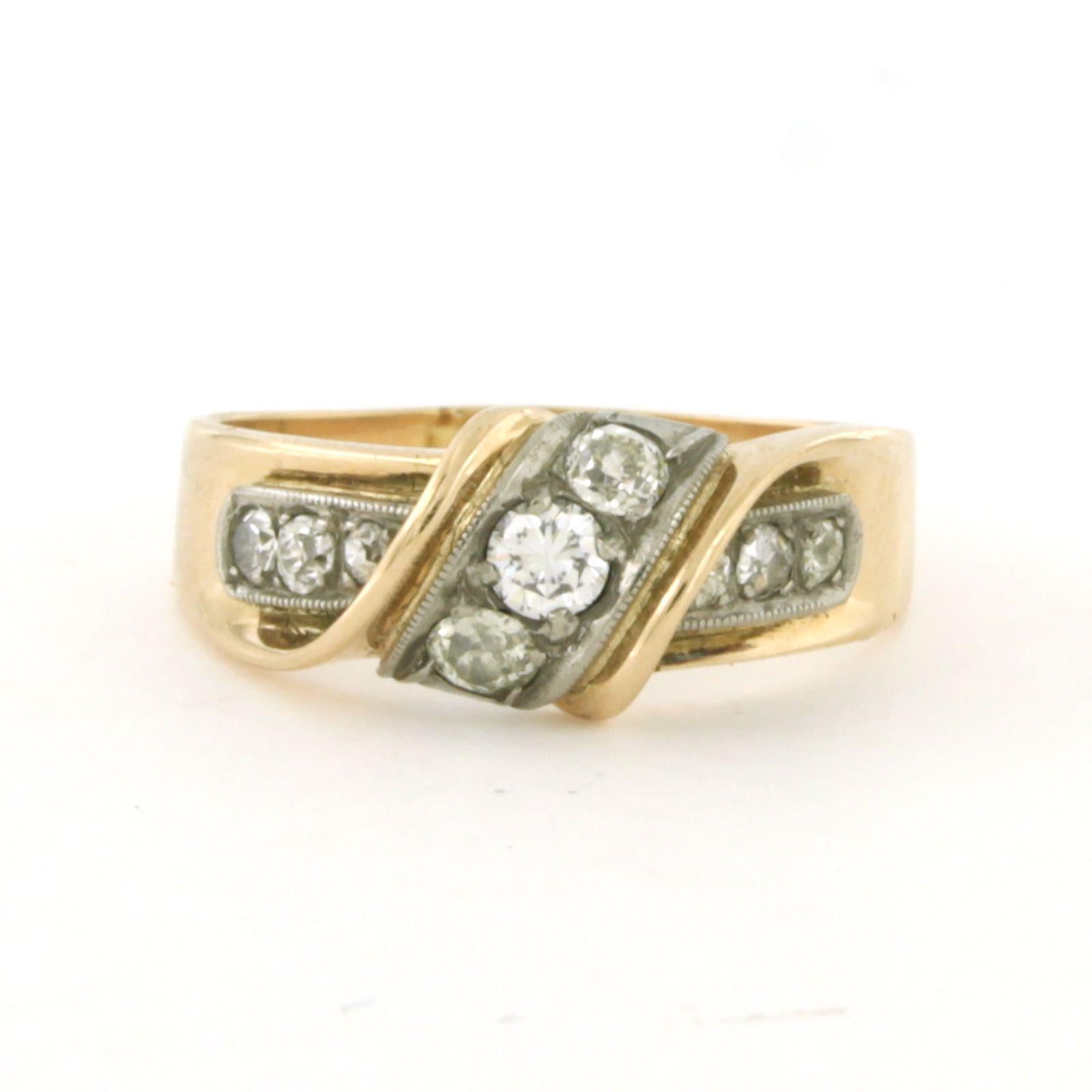 Bague avec diamants taille ancienne jusqu'à 0,55ct or 14k 4,0 grammes en vente 1