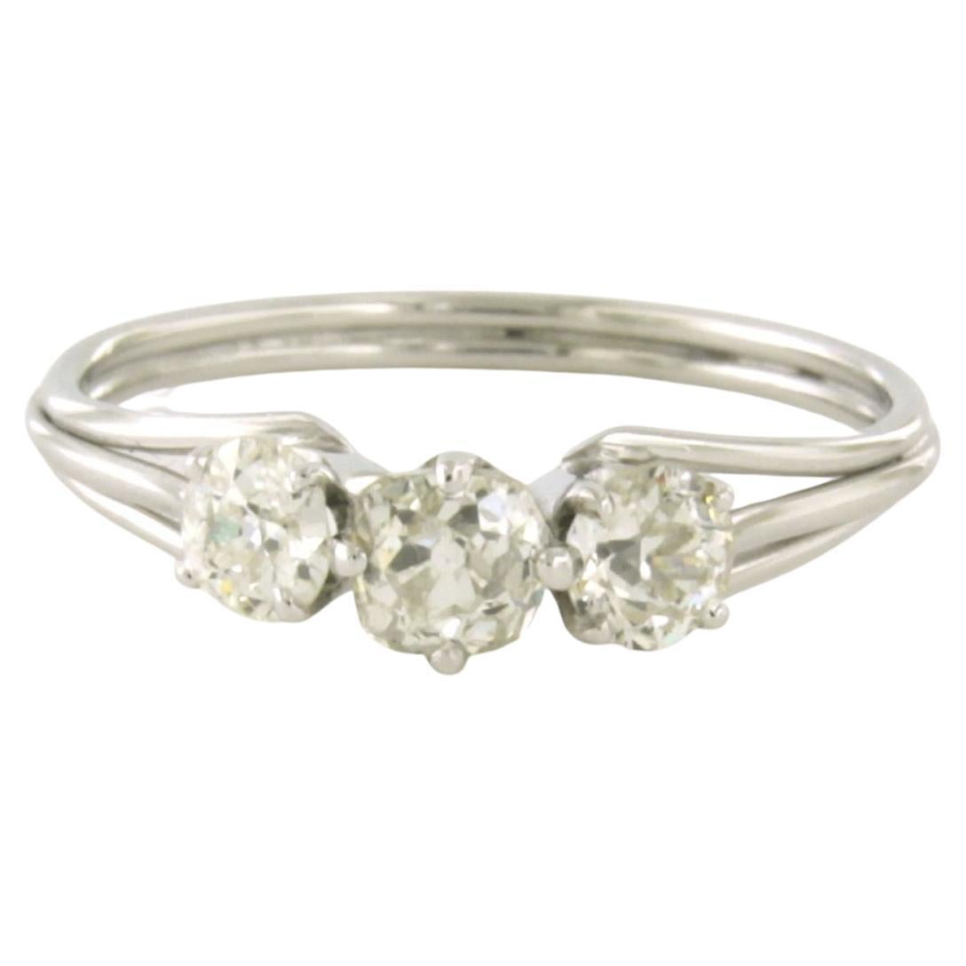 Ring with old mine cut diamonds up to 1.00ct 14k gold 2.0 grams