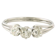 Ring with old mine cut diamonds up to 1.00ct 14k gold 2.0 grams