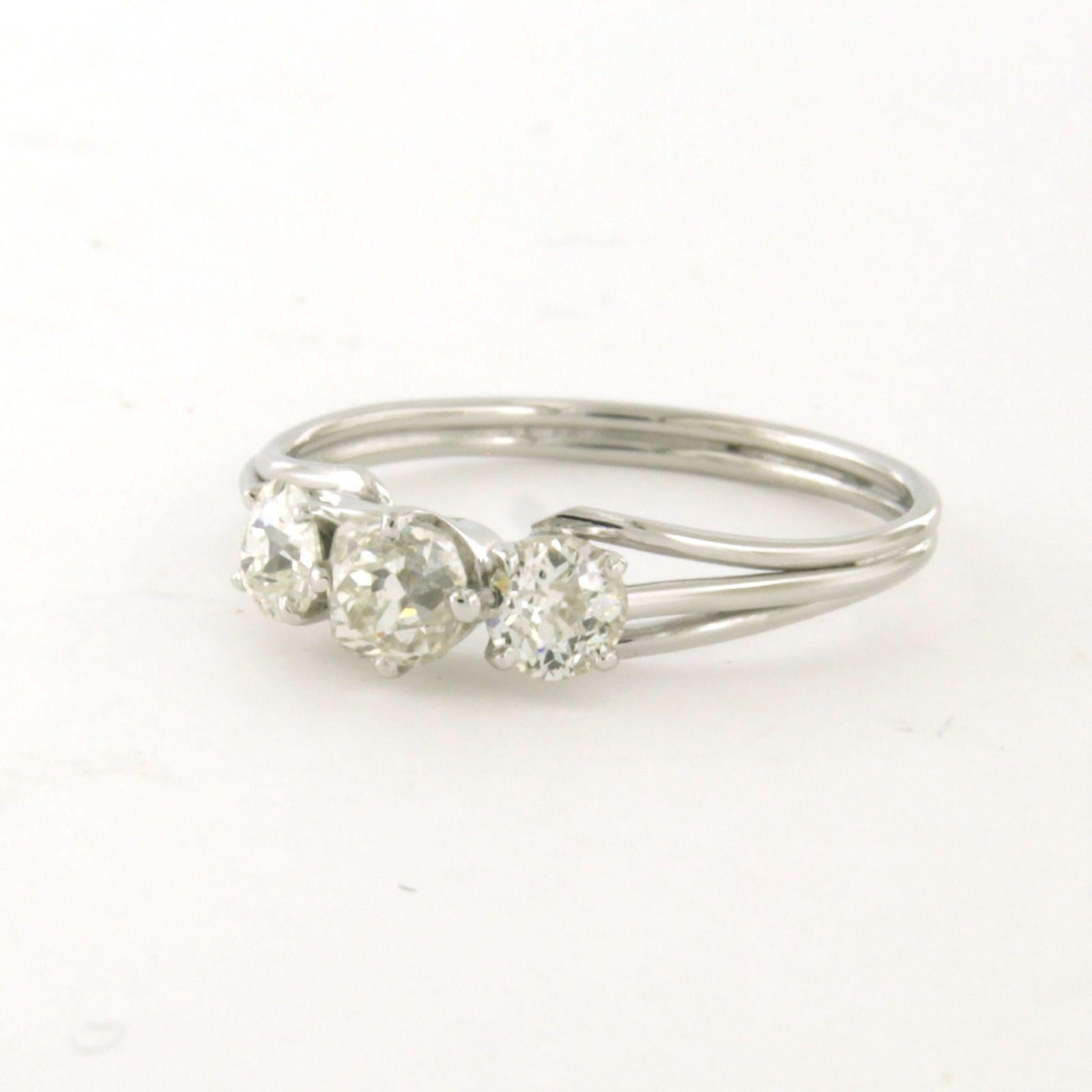 Bague avec diamants de taille ancienne jusqu'à 1,00ct Or blanc 14k 2,0 grammes Unisexe en vente